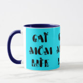 Blue Modern Cat Mama Leben Niedlich Muttertag Tasse (Links)