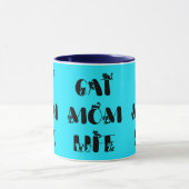 Blue Modern Cat Mama Leben Niedlich Muttertag Tasse (Zentrum)