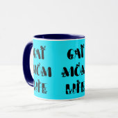 Blue Modern Cat Mama Leben Niedlich Muttertag Tasse (Vorderseite Links)