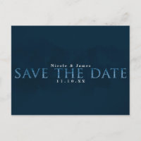 Blue Modern Chic SAVE THE DATE Hochzeitsfeier Verl