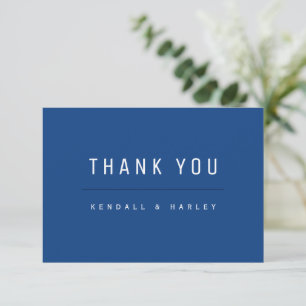 Blue Modern Chic Typografy Simple Dankeskarte