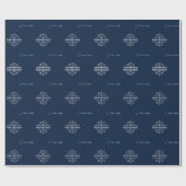 Blue Modern Christmas Business Logo Company Sp Geschenkpapier (Flach)