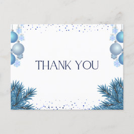 Blue Modern Christmas Dankeschön Card Feiertagspostkarte