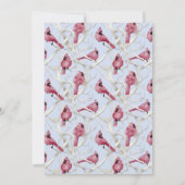 Blue Modern Christmas Kardinal Bird Baby Dusche Einladung (Rückseite)
