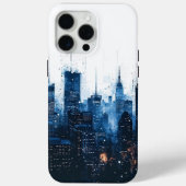 Blue Modern Cityscape Case-Mate iPhone Hülle (Rückseite)