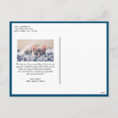 Blue Modern Color Block Foto Frohe Weihnachten (Rückseite)