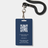 Blue Modern Company Employee Foto Security QR ID Ausweis (Back with Lanyard)