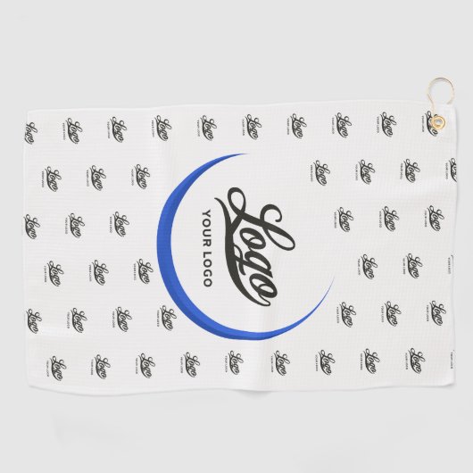 Blue Modern Company Logo Business Club G Golfhandtuch (Horizontal)