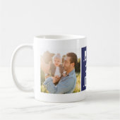 Blue Modern Custom 2 Foto Bester Vater je Tasse (Links)