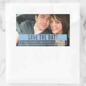 Blue Modern Cut Out Save the Date Stickers (Tasche)