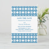 Blue Modern Deko Save the Date einladen Einladung (Stehend Vorderseite)