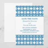 Blue Modern Deko Save the Date einladen Einladung (Vorne/Hinten)