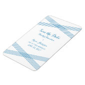 Blue Modern Deko Save the Date Magnet (Linke Seite)