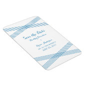 Blue Modern Deko Save the Date Magnet (Rechte Seite)