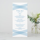 Blue Modern Deko Wedding Menu Menükarte (Stehend Vorderseite)