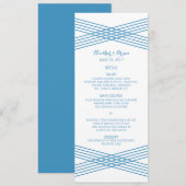 Blue Modern Deko Wedding Menu Menükarte (Vorne/Hinten)