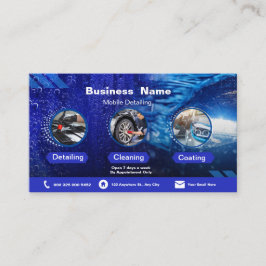 Blue Modern Detection Business Cards Visitenkarte