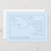 Blue Modern Dove Baby Custom Celebration of Life Einladung (Vorne/Hinten)