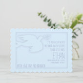 Blue Modern Dove Baby Custom Celebration of Life Einladung (Stehend Vorderseite)