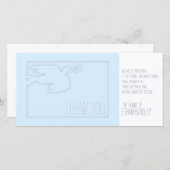 Blue Modern Dove Child Custom Beileid Vielen Dank Dankeskarte (Vorne/Hinten)