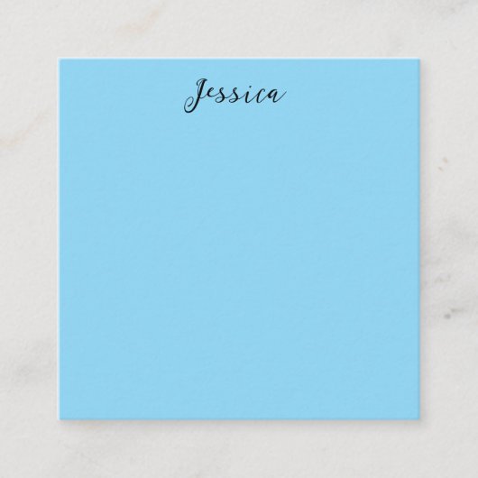 Blue Modern Elegant Plain Simple Professional Name Begleitkarte (Vorderseite)