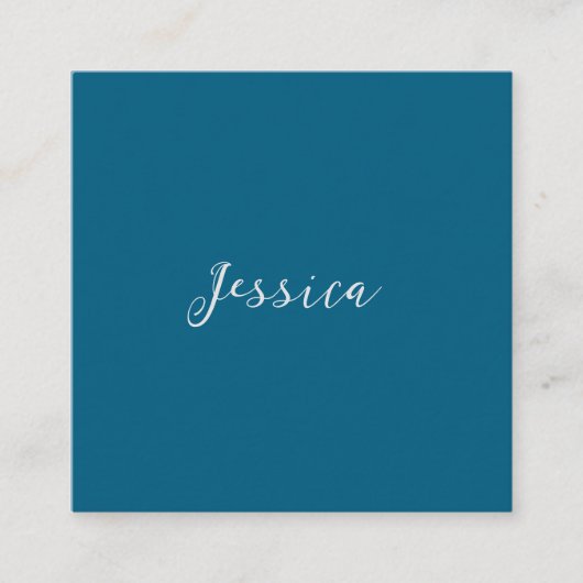 Blue Modern Elegant Plain Simple Professional Name Begleitkarte (Vorderseite)