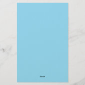 Blue Modern Elegant Plain Simple Professional Name Briefpapier (Rückseite)