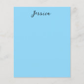 Blue Modern Elegant Plain Simple Professional Name Flyer (Vorne)