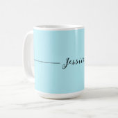Blue Modern Elegant Plain Simple Professional Name Kaffeetasse (Vorderseite Links)