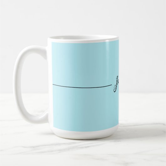 Blue Modern Elegant Plain Simple Professional Name Kaffeetasse (Links)