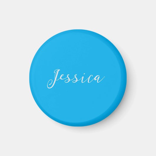 Blue Modern Elegant Plain Simple Professional Name Magnet (Vorne)