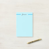 Blue Modern Elegant Plain Simple Professional Name Post-it Klebezettel (Auf Schreibtisch)