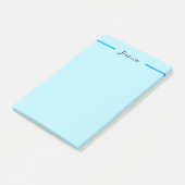 Blue Modern Elegant Plain Simple Professional Name Post-it Klebezettel (angewinkelt)