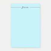 Blue Modern Elegant Plain Simple Professional Name Post-it Klebezettel (Vorderseite)