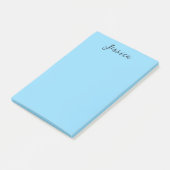 Blue Modern Elegant Plain Simple Professional Name Post-it Klebezettel (angewinkelt)