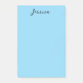 Blue Modern Elegant Plain Simple Professional Name Post-it Klebezettel (Vorderseite)