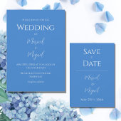 Blue Modern Elegant Simple Save The Date