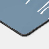 Blue Modern Elegant Wildflower Monogram Name Schreibtischunterlage (Ecke)