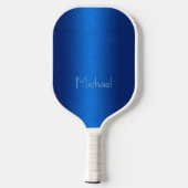Blue Modern Elegante Typografie Minimaler Individu Pickleball Schläger (Rückseite)
