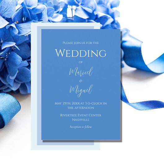 Blue Modern Elegante Wedding Einladung