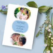 Blue Modern Extravagant Oval Wedding 2 Fotos Save The Date