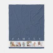 Blue Modern Family 6 Picture Collage Foto Fleecedecke (Vorderseite)