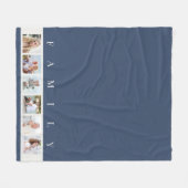 Blue Modern Family 6 Picture Collage Foto Fleecedecke (Vorderseite (Horizontal))