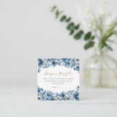 Blue Modern Floral Watercolor Babydusche Begleitkarte (Stehend Vorderseite)