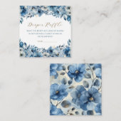 Blue Modern Floral Watercolor Babydusche Begleitkarte (Vorne/Hinten)