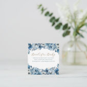Blue Modern Floral Watercolor Babydusche Begleitkarte (Stehend Vorderseite)