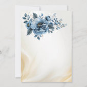 Blue Modern Floral Watercolor Babydusche Einladung (Rückseite)
