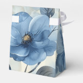Blue Modern Floral Watercolor Babydusche Geschenkschachtel (Rückseite)