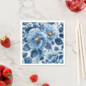 Blue Modern Floral Watercolor Babydusche Serviette (Beispiel)