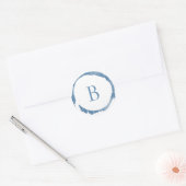 Blue Modern Foil Glitzer Sparkle Monogram Runder Aufkleber (Umschlag)
